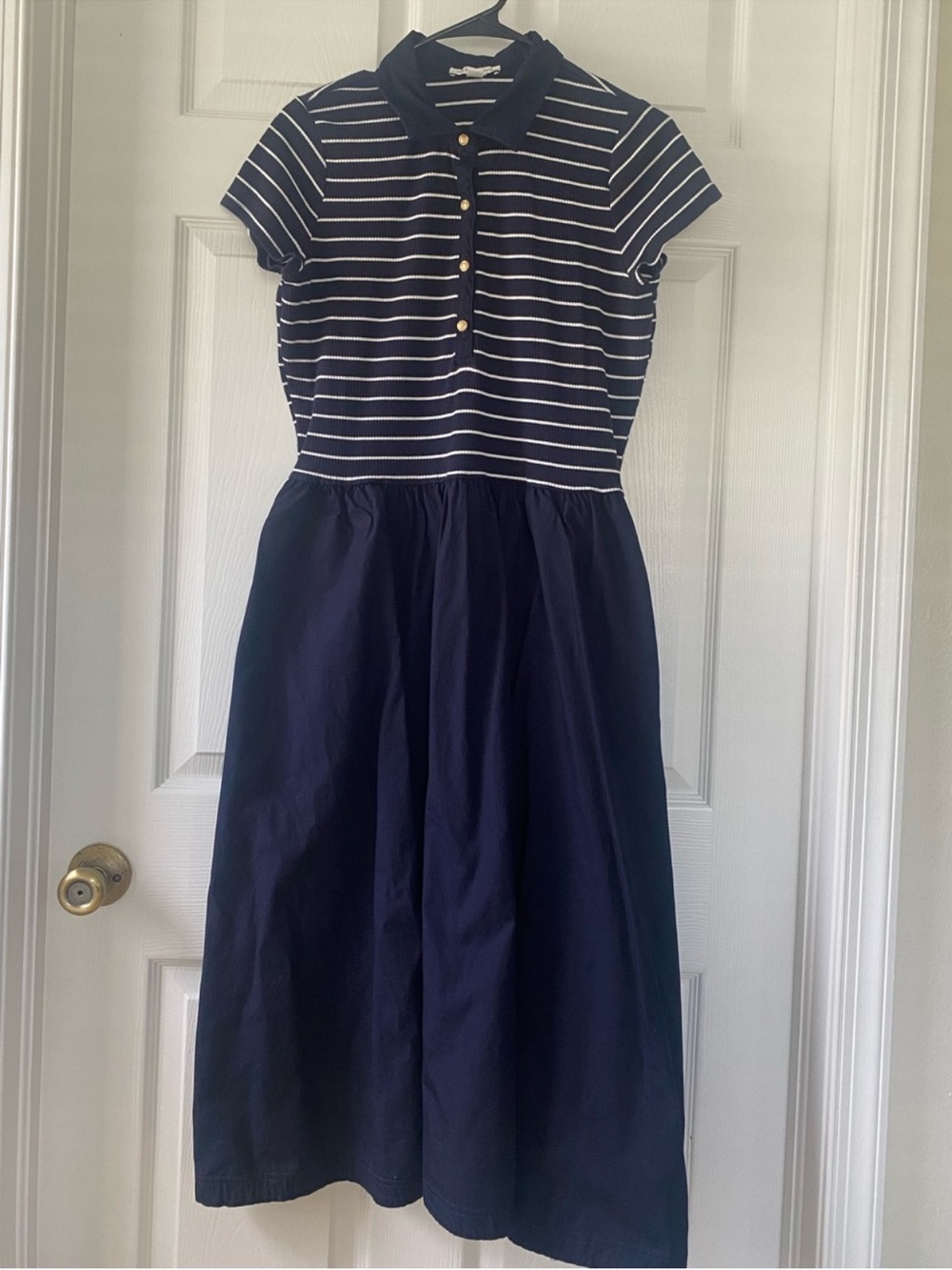 Navy Striped Polo Dress for Classic Blue and White